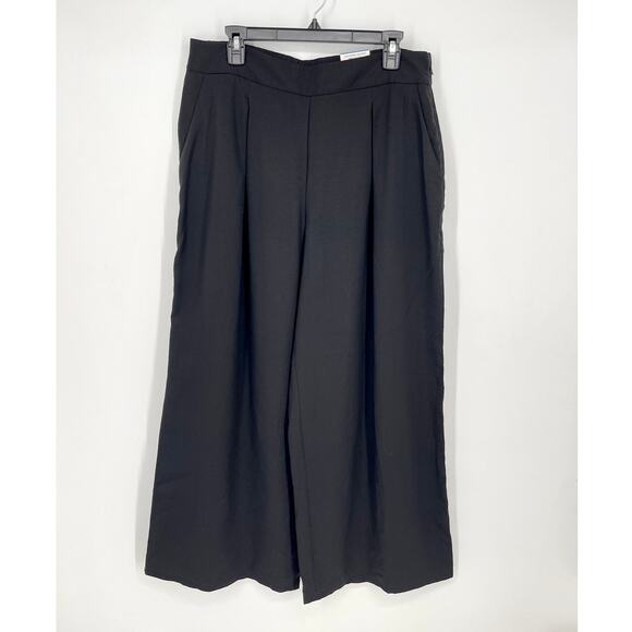 INC International Concepts NEW High Waist Wide Leg Pants Sz XL Deep Black Pleats - Picture 1 of 9